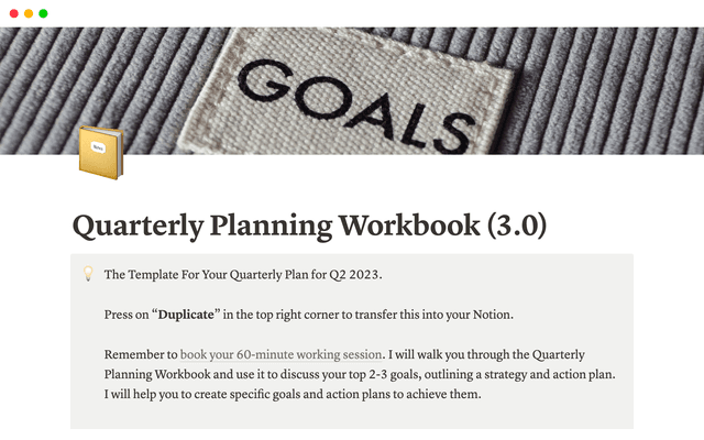 Quarterly Planning Workbook