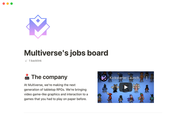 Multiverse's jobs board